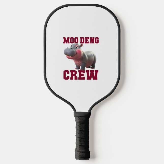 Adorable MOO DENG CREW Baby Hippo Squad Lunch Lady Pickleball Schläger (Vorderseite)
