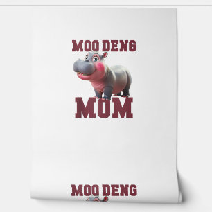Adorable MOO DENG MAMA Baby Hippo Mama Dabbing Pri Tapete