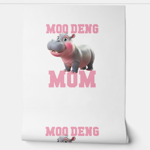 Adorable MOO DENG MAMA Baby Hippo Mama Niedlicher Tapete