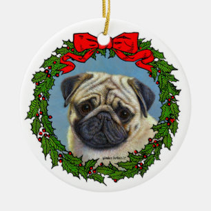 Adorable Mops Art von Glenda S. Harlan Keramik Ornament