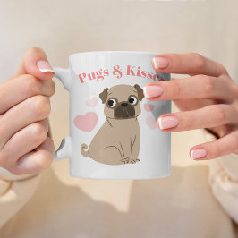 Adorable Mops "Möpsen and Kisses" Benutzerdefinier Kaffeetasse