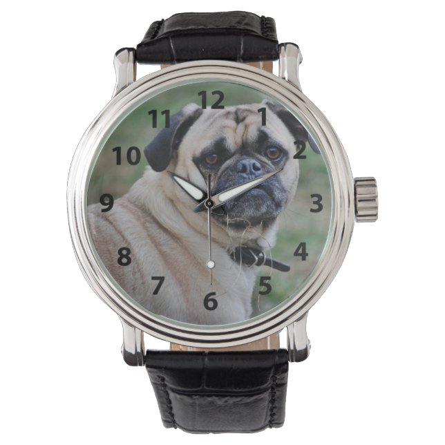 Adorable Mops Watch Armbanduhr (Vorderseite)