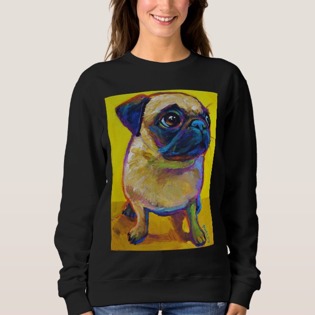 Adorable Mops Welpe auf Yellow Classic T - Shirt 2 (Vorderseite)