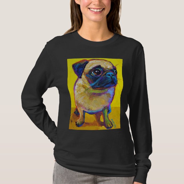 Adorable Mops Welpe auf Yellow Classic T - Shirt 2 (Vorderseite)