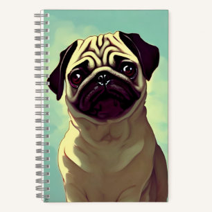 Adorable Mops Welpe des Hundes Niedliches Tierport Notizbuch