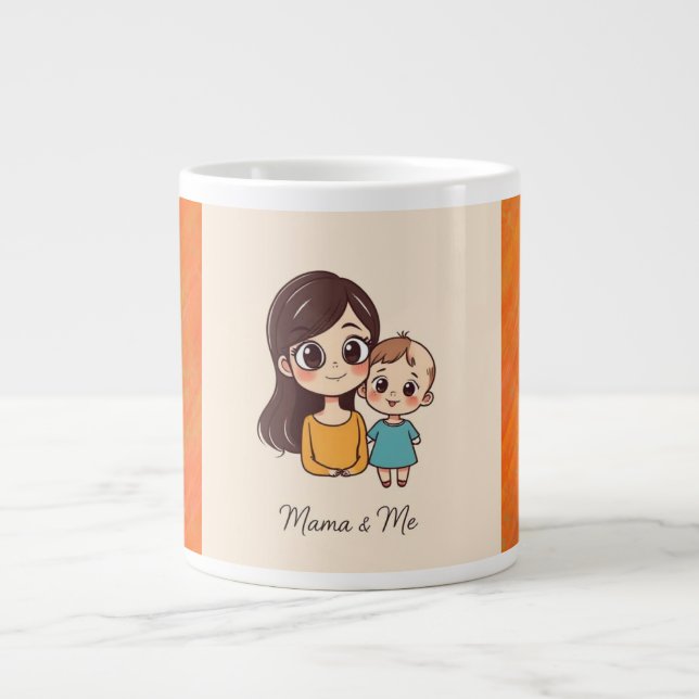 Adorable Mother & Baby-Geschenk-Tasse Jumbo-Tasse (Vorderseite)