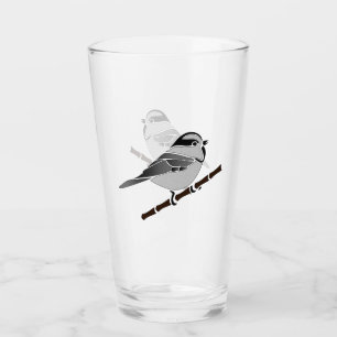 Adorable Mountain Chickadee Bird Illustriert Glas