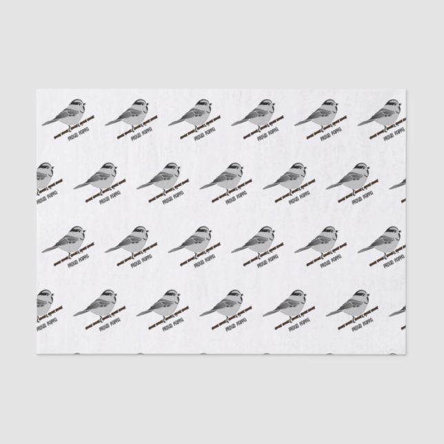Adorable Mountain Chickadee Bird Illustriert Seidenpapier (Vorderseite)
