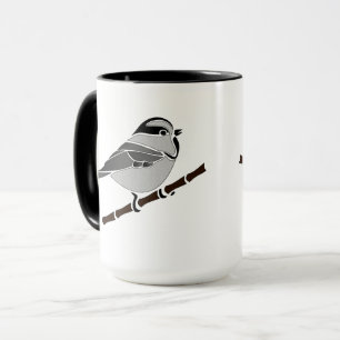 Adorable Mountain Chickadee Bird Illustriert Tasse