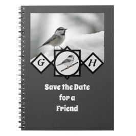 Adorable Mountain Chickadee Monogram Foto Notizblock