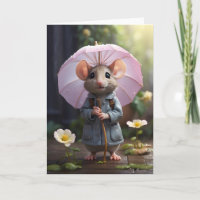 Adorable Mouse Daisy Blume Illustration Blank