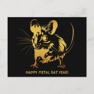 Adorable Mouse Hübsch Mäuse Chinesische Metallräte Postkarte