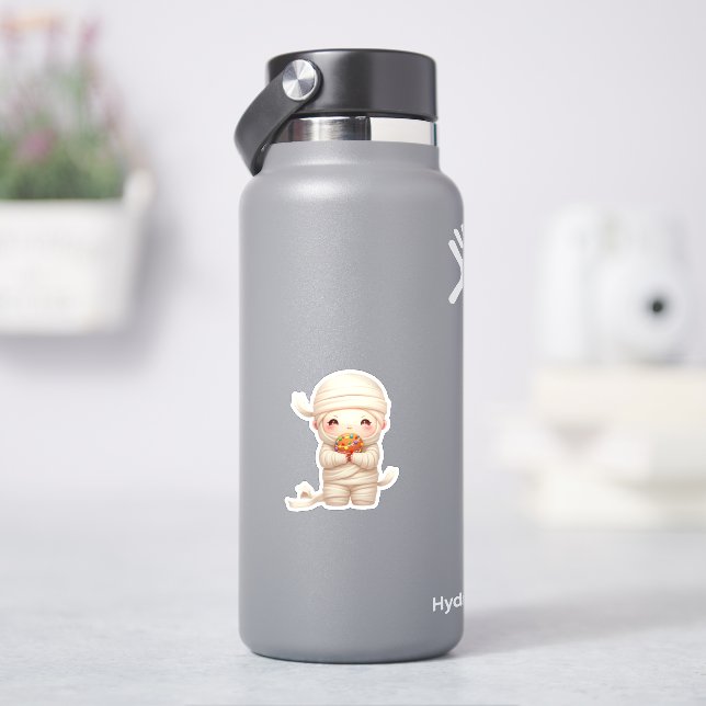 Adorable Mummy Baby mit Donut-Leckerei Aufkleber (HydroFlask)