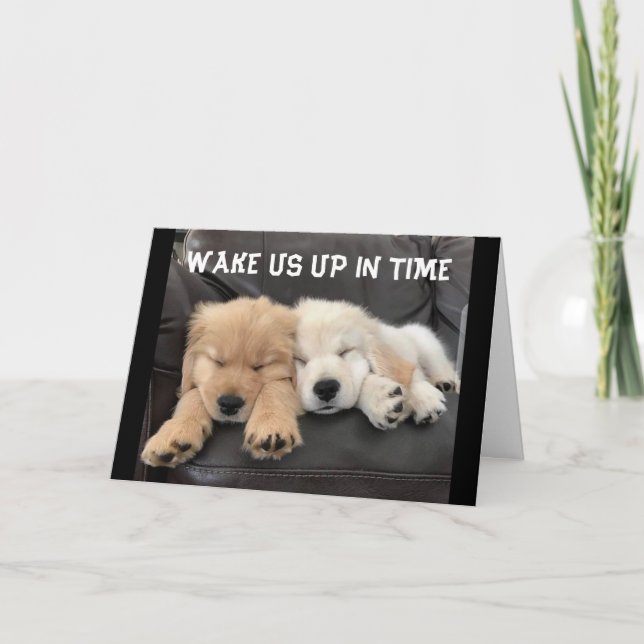 ADORABLE NAPPING PUPS WÜNSCHEN "YOU GLY BIRTHDAY"  KARTE (Vorderseite)
