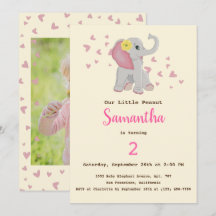 Adorable Niedlich Baby Elephant Pink & Gray Geburt