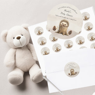 Adorable Niedlich Baby Igel Babydusche Runder Aufkleber
