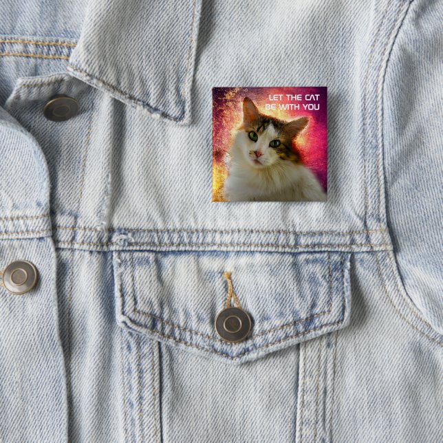 Adorable Niedlich Calico Cat Button (Beispiel)