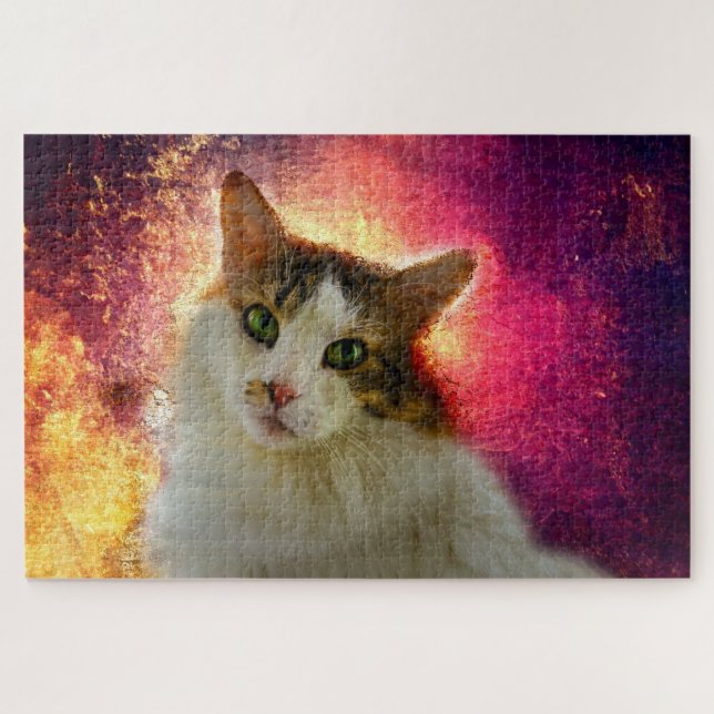 Adorable Niedlich Calico Cat Puzzle (Horizontal)