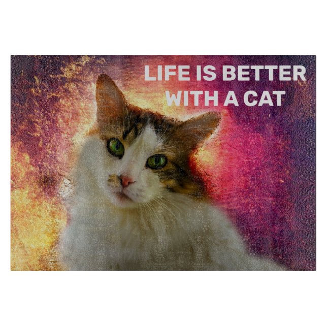 Adorable Niedlich Calico Cat Schneidebrett (Vorderseite)