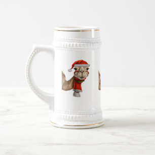 Adorable Niedlich Camel Wear Weihnachtsmannmütze W Bierglas
