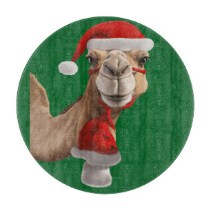 Adorable Niedlich Camel Wear Weihnachtsmannmütze W Schneidebrett