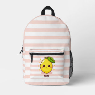 Adorable Niedlich-Gelbe Zitrone Personalisiert Bedruckter Rucksack