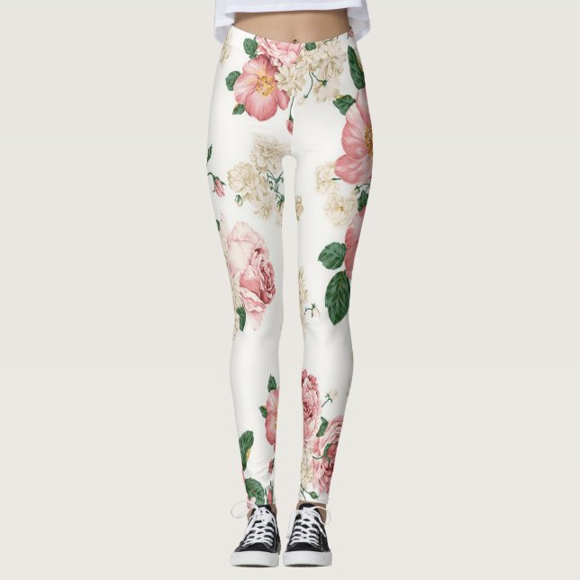 Adorable Niedlich Girly, Blume Leggings (Vorderseite)