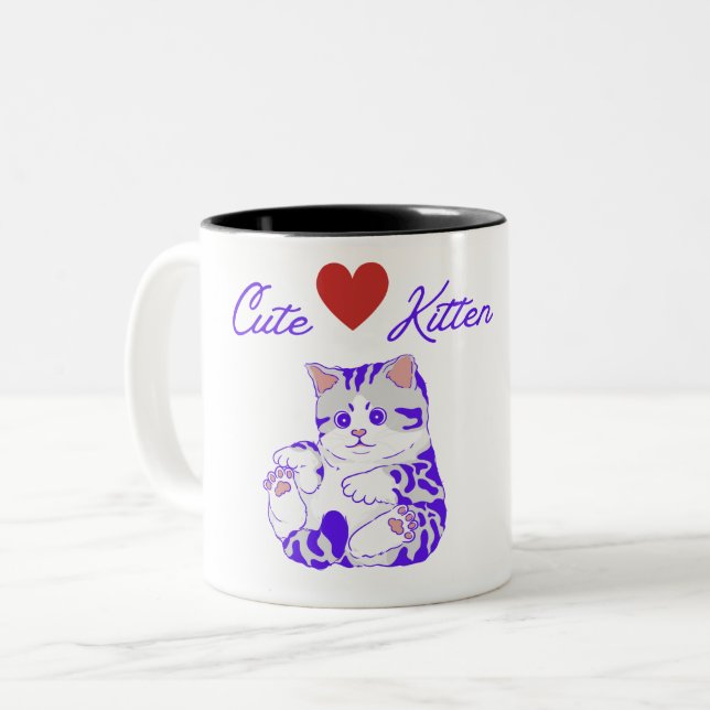 Adorable Niedlich Kitten Tasse (Vorderseite Links)
