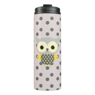 Adorable niedlich Owl Dots Muster Kinderzimmer Jun Thermosbecher