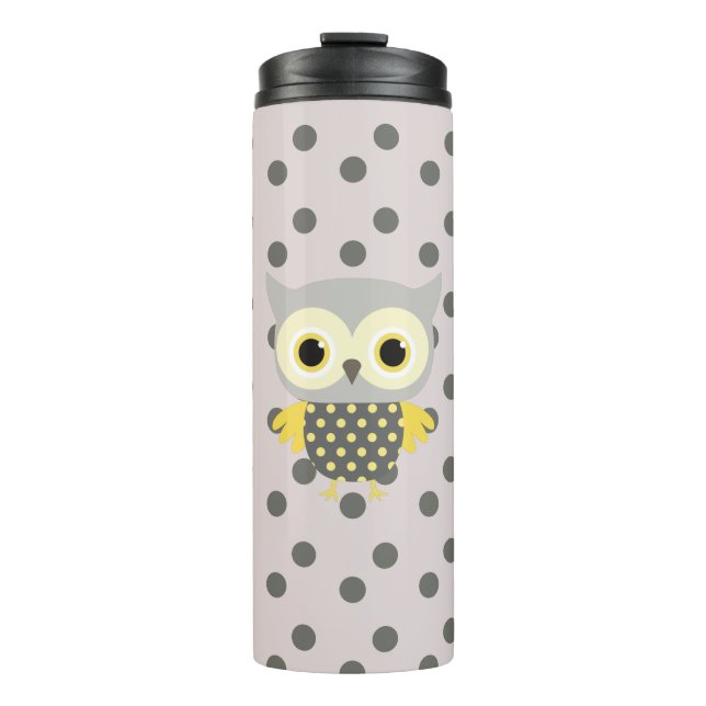 Adorable niedlich Owl Dots Muster Kinderzimmer Jun Thermosbecher (Vorderseite)