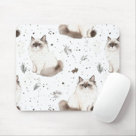 Adorable Niedlich Ragdoll Cat Winter Mousepad
