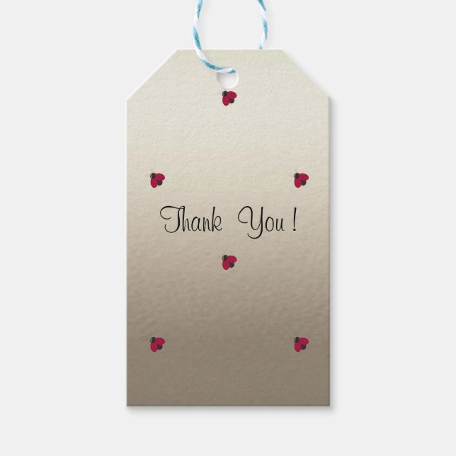 Adorable Niedlich , Red Ladybugs, leuchtend Geschenkanhänger (Vorderseite)