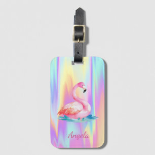 Adorable Niedlich rosa Flamingos Holographisch Gepäckanhänger