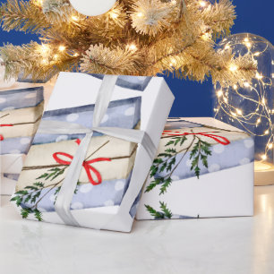 Adorable niedlich Weihnachten festliche moderne bl Geschenkpapier