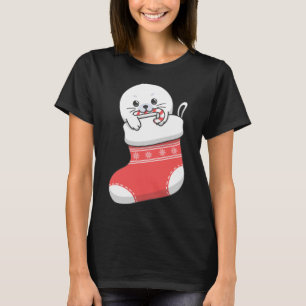 Adorable niedliche Baby Harfe Siegel Jungtier in W T-Shirt