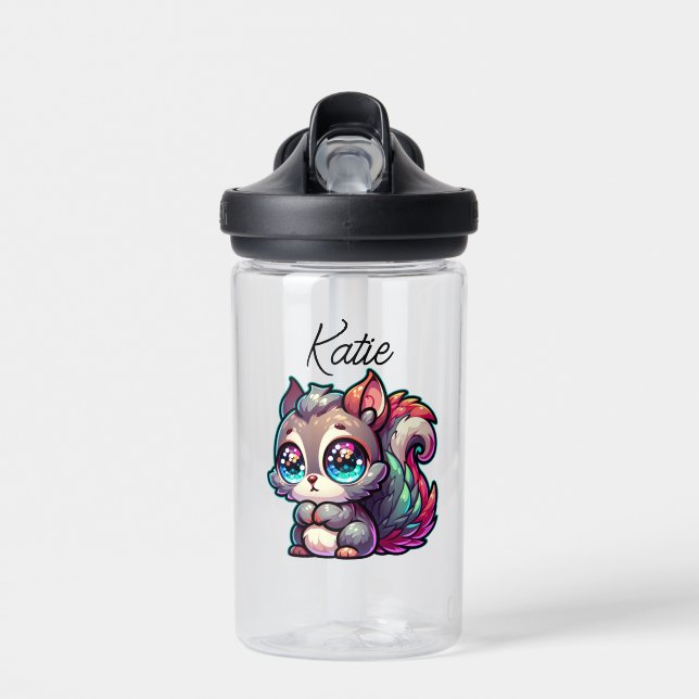 Adorable Niedliche Cartoon Eichhörnchen Personalis Trinkflasche (Vorne)