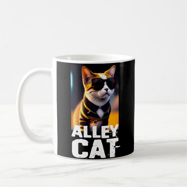 Adorable Niedliche Katze in Tiger Tracksuit Kaffeetasse (Links)
