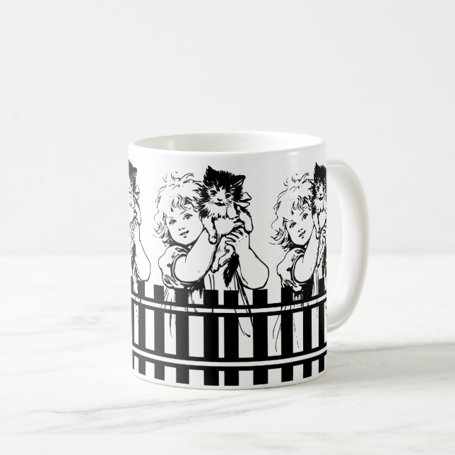 Adorable Niedliche kleine Mädchen und Niedliche kl Kaffeetasse (VorderseiteRechts)