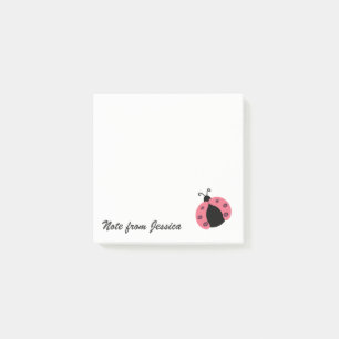 Adorable niedliche Ladybug personalisiert Post-it Klebezettel