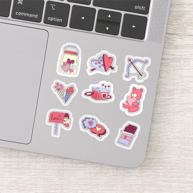 Adorable niedliche Liebe Aufkleber Set (Detail)