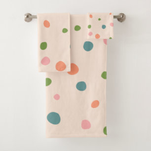 Adorable niedliche Polka Punkte moderne rosa grün  Badhandtuch Set