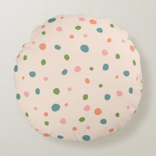 Adorable niedliche Polka Punkte moderne rosa grün  Rundes Kissen
