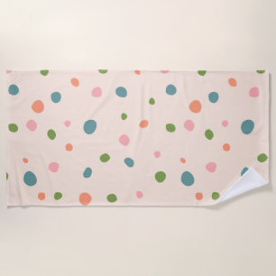 Adorable niedliche Polka Punkte moderne rosa grün Strandtuch