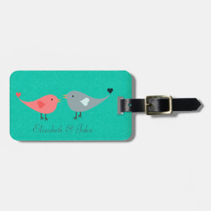 Adorable Niedliche Vögel auf Glitterie Gepäckanhänger