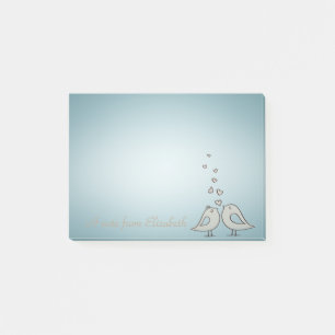 Adorable Niedliche Vögel in Liebe - Personalisiert Post-it Klebezettel