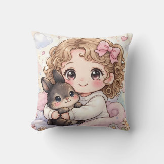 Adorable Niña con su Conejito Kawaii Kissen