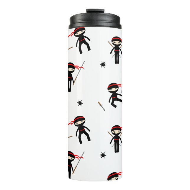 Adorable Ninja Muster Thermosbecher (Vorderseite)