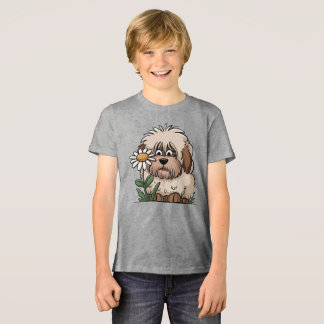 Adorable Old English Sheepdog mit Daisy Tri-Blend Shirt
