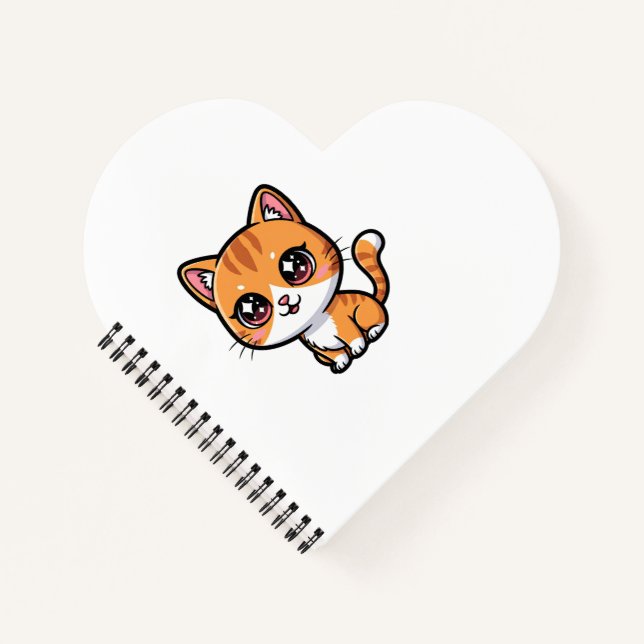 Adorable Orange Tabby Cartoon Cat Notizbuch (Vorderseite)