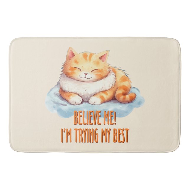 Adorable Orange Tabby Cat - Ich versuche mein Best Badematte (Vorderseite)